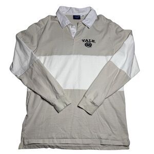 Yale University Mens Medium Long Sleeve Rugby Shirt Collared Academia College